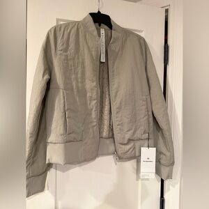lululemon athletica Light Gray Bomber Jacket